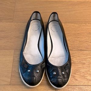 Marc by Marc Jacobs Flats. “Mouse face” with whiskers. Black leather. Size 9.